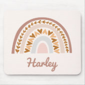 ブラウンピンクボホレインボー名前をカスタムするモノグラム マウスパッド (正面)