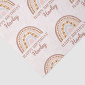 ブラウンピンクボホーレインボー名前をカスタムする誕生日ギフト 薄葉紙 (詳細)