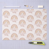 ブラウンピンクボホーレインボー名前をカスタムする誕生日ギフト 薄葉紙 (クラフト)