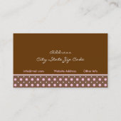 ブラウンピンク水玉模様インテリア名刺 名刺 (裏面)