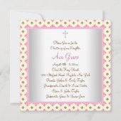 ブラウンピンク（紋章の）フラ・ダ・リベビー《キリスト教》洗礼式や命名式 招待状 (裏面)