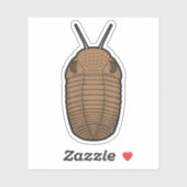 ブラウンファコップトリロバイト – 先史時代の動物ビニル シール (シート)