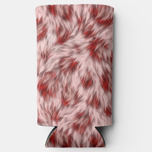 ブラウンファブリックテクスチャファーデザイン-19797 スリム缶クーラー (正面)