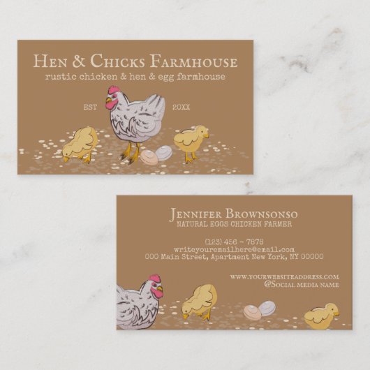 ブラウンファームハウス素朴チクズヘンファーム 名刺 (正面/裏面)