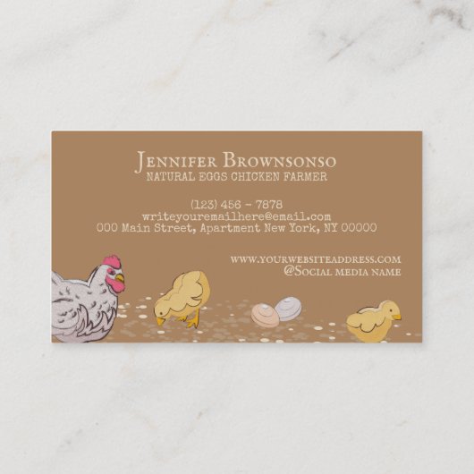 ブラウンファームハウス素朴チクズヘンファーム 名刺 (裏面)