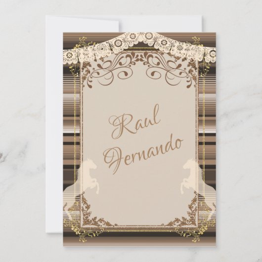 ブラウンフィエスタバプティスアンドファースト誕生日ボーイ 招待状 (裏面)