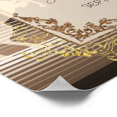 ブラウンフィエスタバプテスマ&ファースト誕生日ウェルカムサイン ポスター (角)