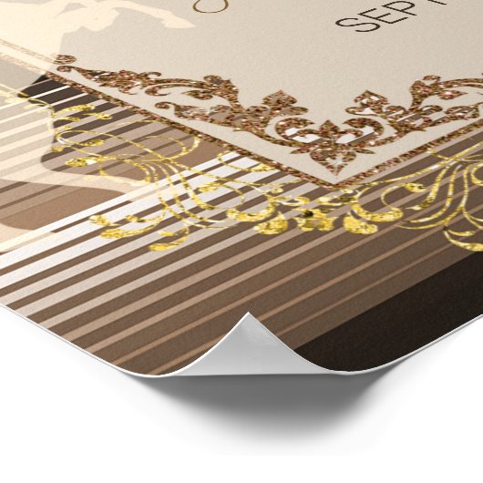 ブラウンフィエスタバプテスマ&ファースト誕生日ウェルカムサイン ポスター (角)