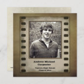 ブラウンフィルムストリップグランジフォトカード招待状 招待状 (正面/裏面)