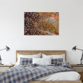 ブラウンフェアシャンフェザーデザイン キャンバスプリント (インサイチュ (寝室))