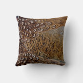 ブラウンフェアシャンフェザーデザイン クッション (裏面)