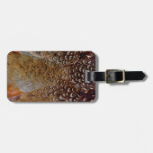 ブラウンフェアシャンフェザーデザイン ラゲッジタグ (正面横)