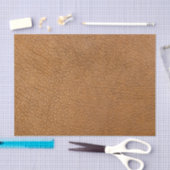 ブラウンフェイクアリゲーターレザープリント 薄葉紙 (クラフト)