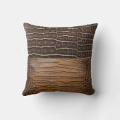 ブラウンフェイクアリゲーターレザー クッション (裏面)