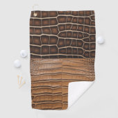 ブラウンフェイクアリゲーターレザー ゴルフタオル (インサイチュ)