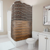 ブラウンフェイクアリゲーターレザー シャワーカーテン (インサイチュ)