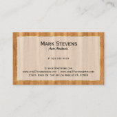ブラウンフェイクウッドプランクス金ゴールドアクセント名刺 名刺 (裏面)