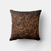 ブラウンフェイクエンボススワールレザー クッション (裏面)