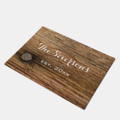 ブラウンフェイクバ素朴ンウッド ドアマット (アングル)