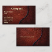 ブラウンフェイクレザー名刺 名刺 (正面/裏面)