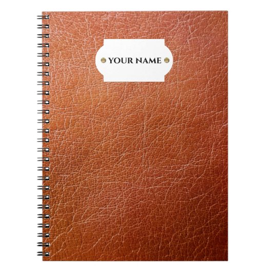 ブラウンフェイクレザー手帳 ノートブック (正面)