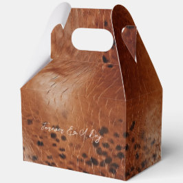 ブラウンフェイクレザー結婚ズ フェイバーボックス