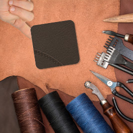 ブラウンフェイクレザー表皮 スクエアシール