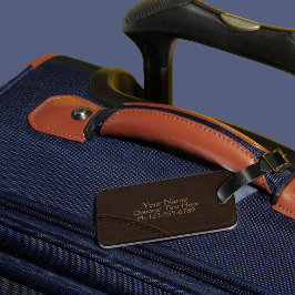 ブラウンフェイクレザー表皮 ラゲッジタグ