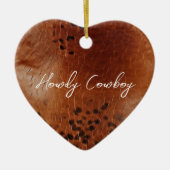 ブラウンフェイクレザー セラミックオーナメント (正面)