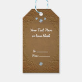 ブラウンフェイクレザー&ダイヤモンドグラム素朴 ギフトタグ (正面)