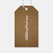 ブラウンフェイクレザー&ダイヤモンドグラム素朴 ギフトタグ (裏面)