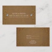 ブラウンフェイクレザー&ダイヤモンドグラム素朴 紹介カード (正面/裏面)