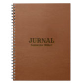 ブラウンフェイクレザー ノートブック (正面)