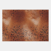 ブラウンフェイクレザー ラッピングペーパーシート (正面3)