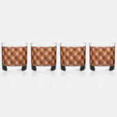 ブラウンフェイクレザー（レザールック） ウイスキーグラス (正面)