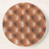 ブラウンフェイクレザー(レザールック) コースター (正面)