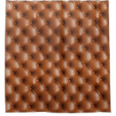 ブラウンフェイクレザー（レザールック） シャワーカーテン (正面)