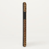 ブラウンフェイクヴィンテージレザー金ゴールド縁どフローラ Case-Mate iPhoneケース (裏面/右)