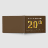 ブラウンフェイク金ゴールド20周年結婚パーティー ゲストブック (全面)