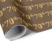 ブラウンフェイク金ゴールド70番目（70番目）イベント ラッピングペーパー (ロールコーナー)