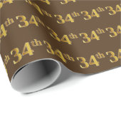 ブラウンフェイク、金ゴールド34位（34位）イベント ラッピングペーパー (ロールコーナー)