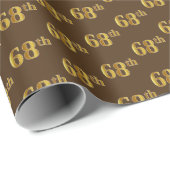 ブラウンフェイク、金ゴールド68位（68位）イベント ラッピングペーパー (ロールコーナー)
