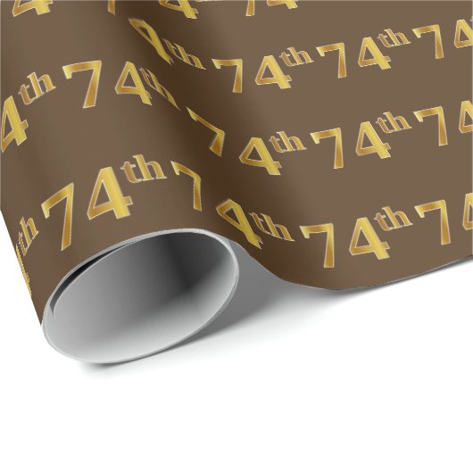 ブラウンフェイク、金ゴールド74位(74位)イベント ラッピングペーパー (ロールコーナー)