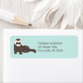 ブラウンフェレットミントグリーン差出人住所 ラベル (インサイチュ)