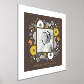 ブラウンフォイルフローラガールズ子供部屋フォトアートプリント 箔ポスター (レイダウン)