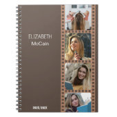 ブラウンフォトブース – トレンディーモダン パーソナライズされた ノートブック (正面)