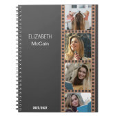 ブラウンフォトブース – トレンディーモダン パーソナライズされた ノートブック (正面)