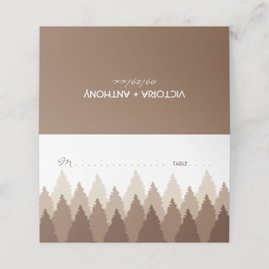 ブラウンフォレストレンジウッドランド結婚ズ プレイスカード (外部開封)
