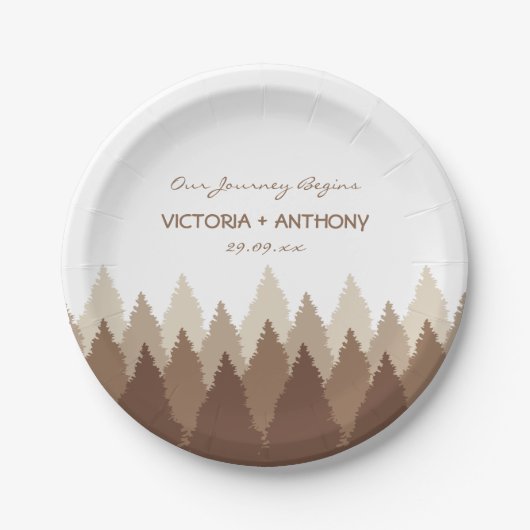 ブラウンフォレストレンジウッドランド結婚ズ ペーパープレート (正面)