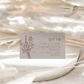 ブラウンフォーマルバラフローラウェディングギフト エンクロージャーカード